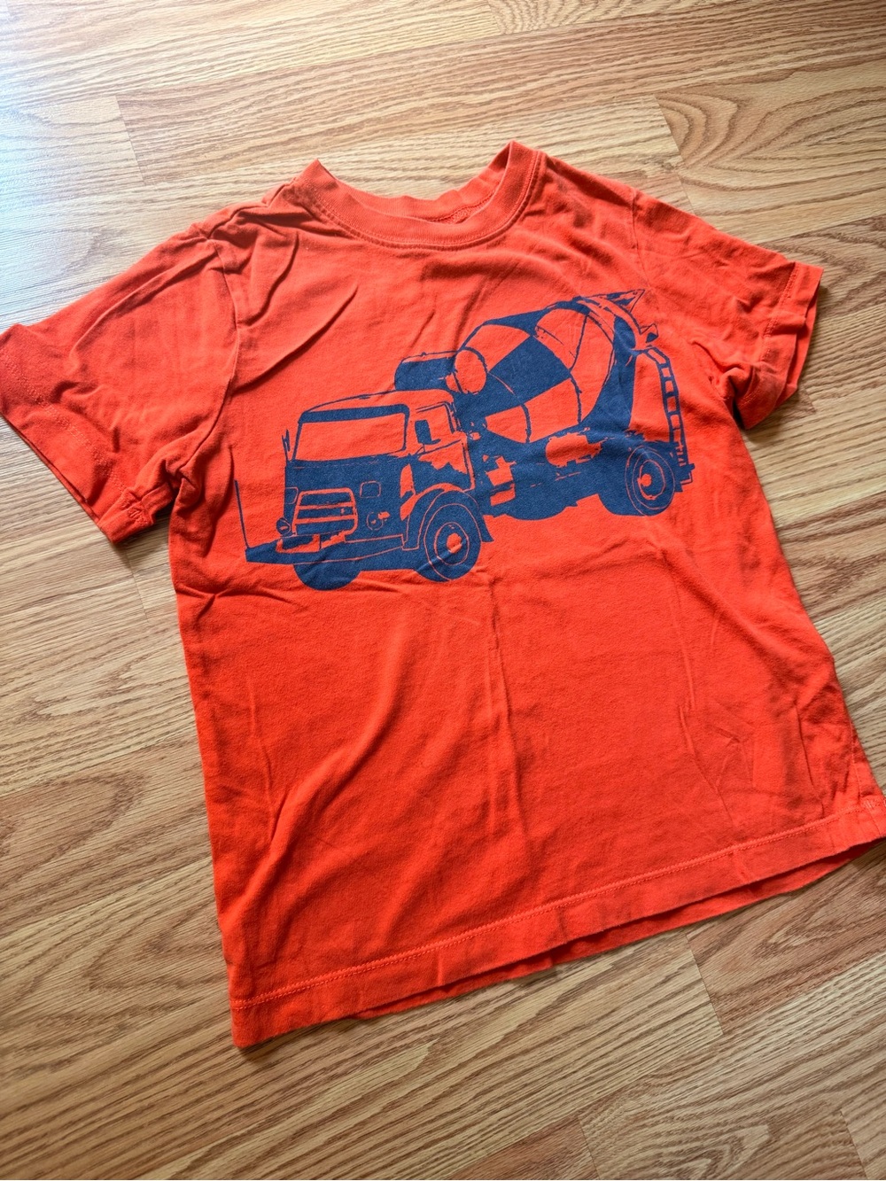 Hanna Andersson Kids Orange Graphic Cement Truck Tee 6/7 120cm